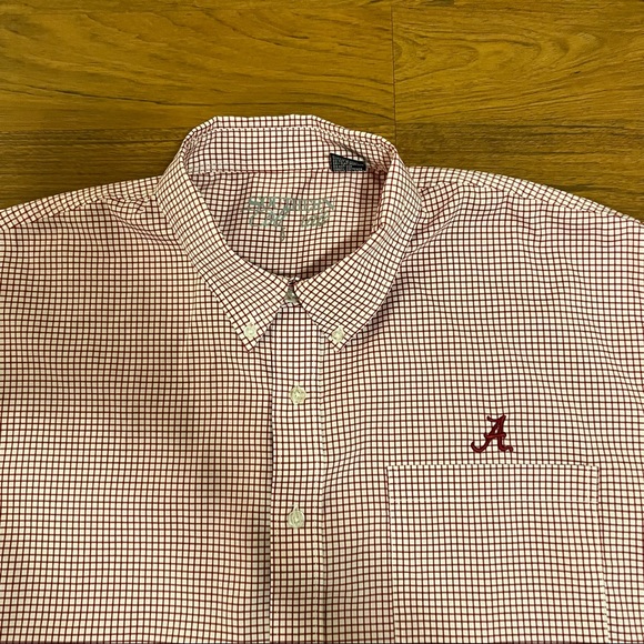 Southern Collegiate Crimson White Bama Button Down Polo - Picture 2 of 4